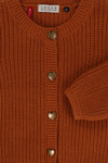 Meisjes Knitted Cardigan van Looxs Little in de kleur OCHRE in maat 128.