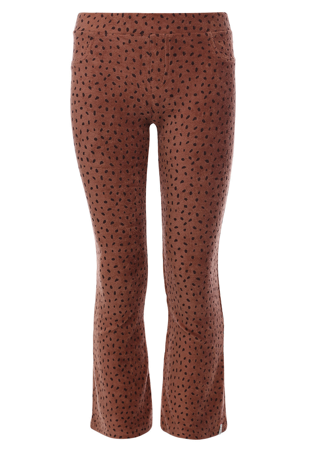 Meisjes Velvet Rib Flare Pants With A van Looxs Little in de kleur Animal spot ao in maat 128.