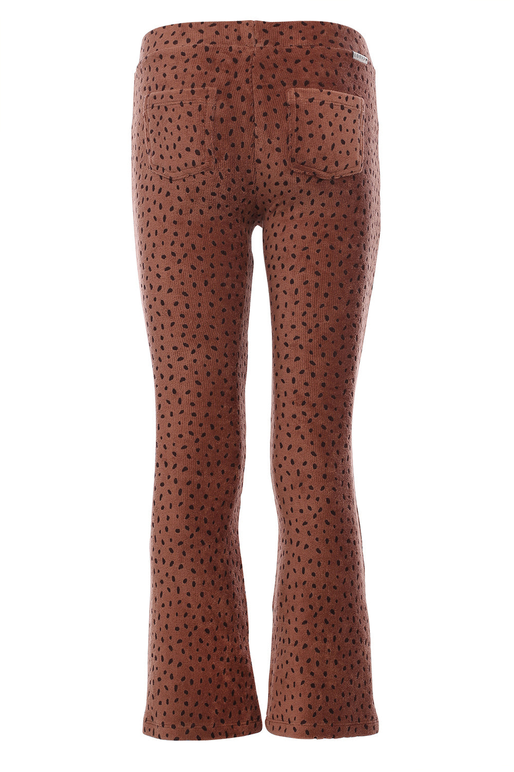 Meisjes Velvet Rib Flare Pants With A van Looxs Little in de kleur Animal spot ao in maat 128.