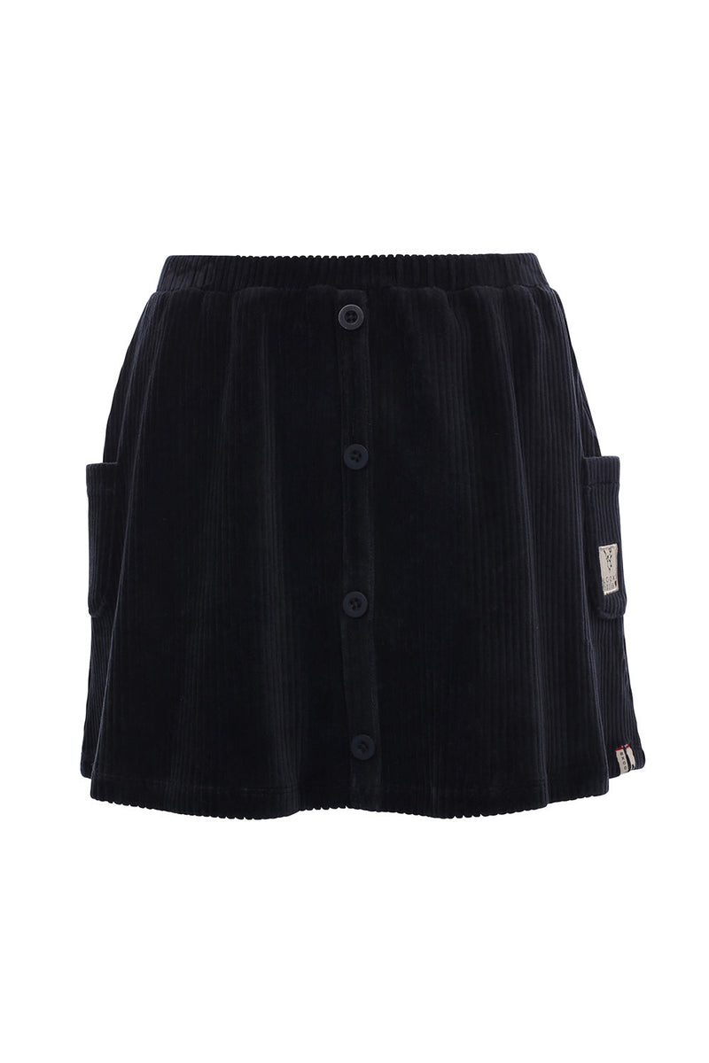 Meisjes Velvet Rib Skirt van Looxs Little in de kleur dark moon in maat 128.
