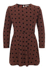 Meisjes Crincle Dress With Flock Ao van Looxs Little in de kleur Chocolate in maat 128.