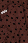 Meisjes Crincle Dress With Flock Ao van Looxs Little in de kleur Chocolate in maat 128.
