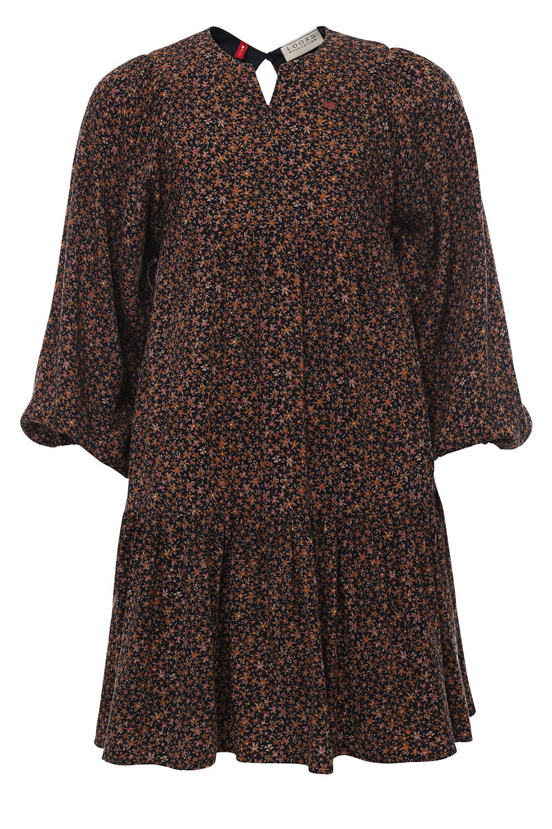 Meisjes Woven Floral Dress van Looxs Little in de kleur Wildflower aop in maat 128.