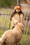 Meisjes Knitted Headband van Looxs Little in de kleur Cinnamon in maat ONE.
