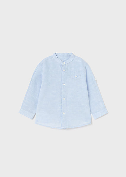 Mayoral L/s mao collar linen shirt