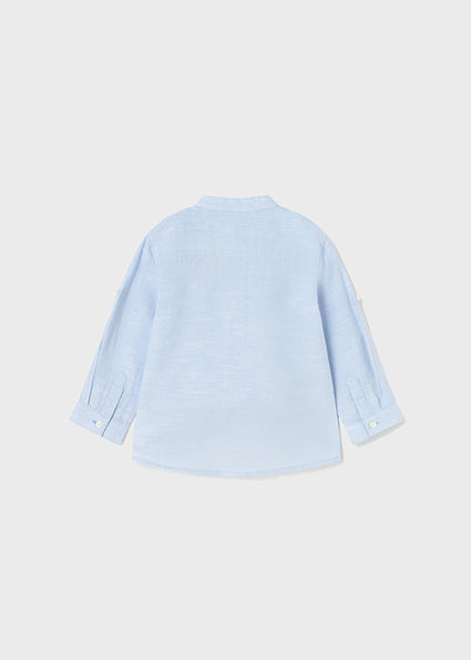 Mayoral L/s mao collar linen shirt