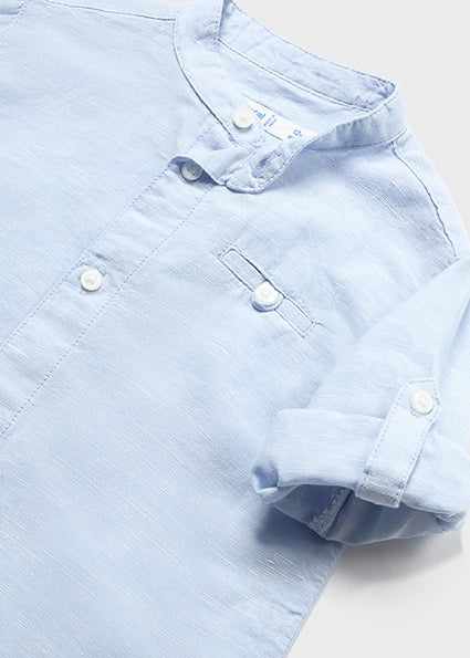 Mayoral L/s mao collar linen shirt