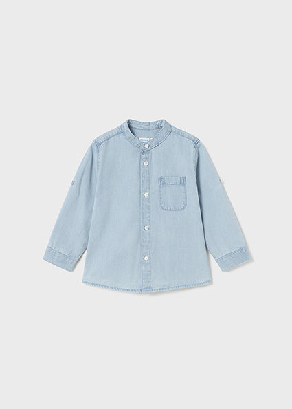 Mayoral L/s mao collar denim shirt