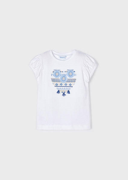 Mayoral S/s embroidered shirt