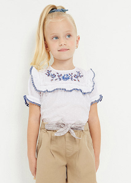 Mayoral Plumeti embroidered blouse