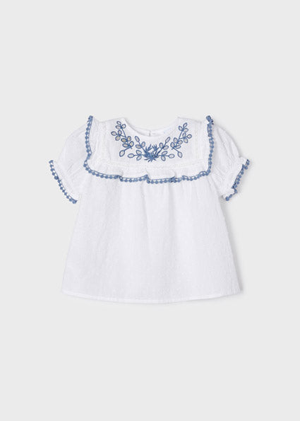 Mayoral Plumeti embroidered blouse