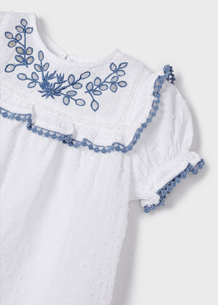 Mayoral Plumeti embroidered blouse