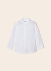 Mayoral L/s mao collar linen shirt