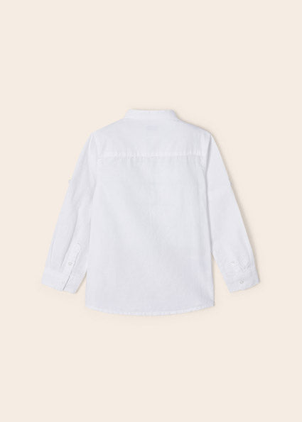 Mayoral L/s mao collar linen shirt