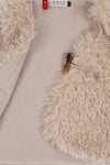 Meisjes Fur Gilet van LOOXS Little in de kleur CREAM in maat 116-128.