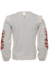 Meisjes Crincle Embroidery Blouse van LOOXS Little in de kleur CREAM in maat 128.