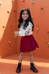 Meisjes Crincle Embroidery Blouse van LOOXS Little in de kleur CREAM in maat 128.