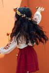 Meisjes Crincle Embroidery Blouse van LOOXS Little in de kleur CREAM in maat 128.