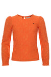 Meisjes Lace Top van LOOXS Little in de kleur TANGERINE in maat 128.