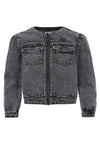 Meisjes Denim Jacket van LOOXS Little in de kleur black in maat 128.