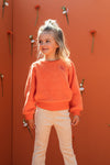 Meisjes Fleece Sweater van LOOXS Little in de kleur Fire in maat 128.