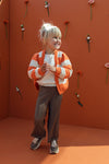 Meisjes Plisse Pants van LOOXS Little in de kleur CLAY in maat 128.