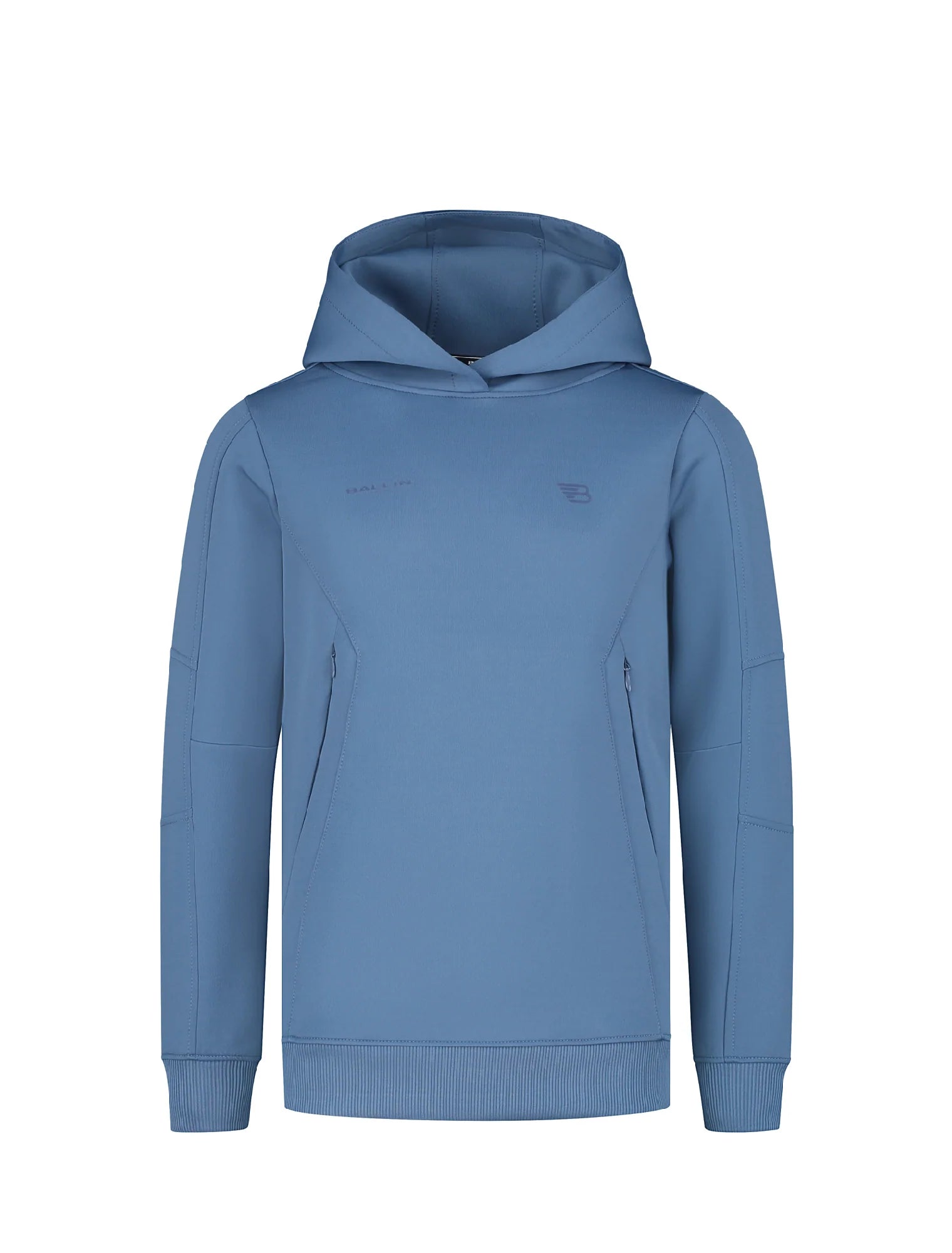 Unisexs Hooded sweater van Ballin Amsterdam in de kleur Mid blue in maat 176.