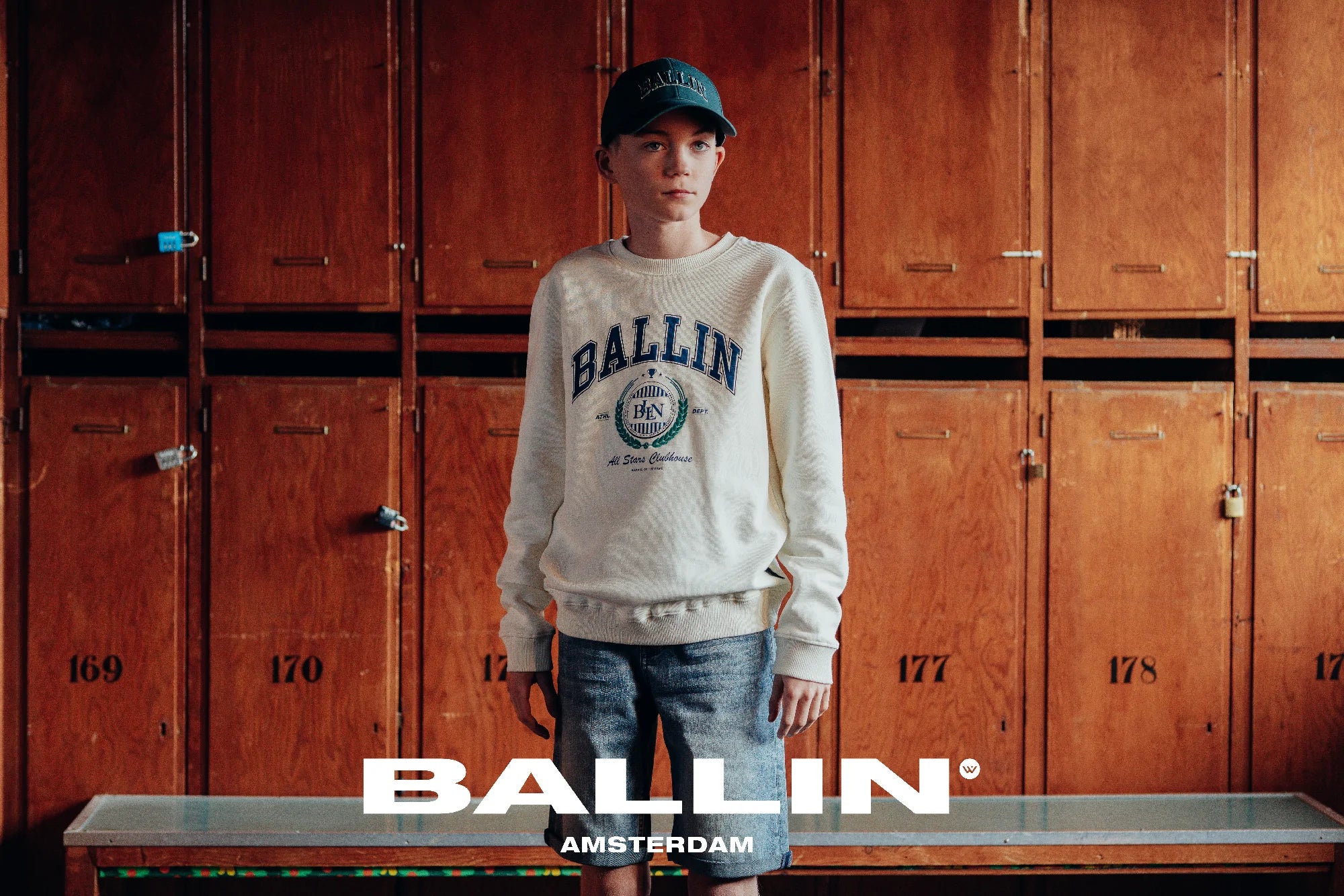 Unisexs Sweater crewneck van Ballin Amsterdam in de kleur Off white in maat 176.