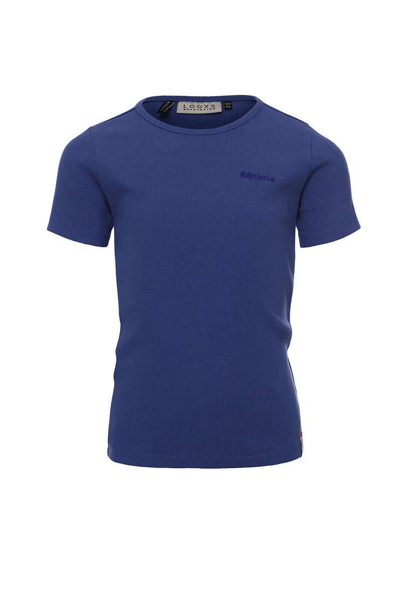 Meisjes Rib T-Shirt van LOOXS 10sixteen in de kleur Voilet blue in maat 176.