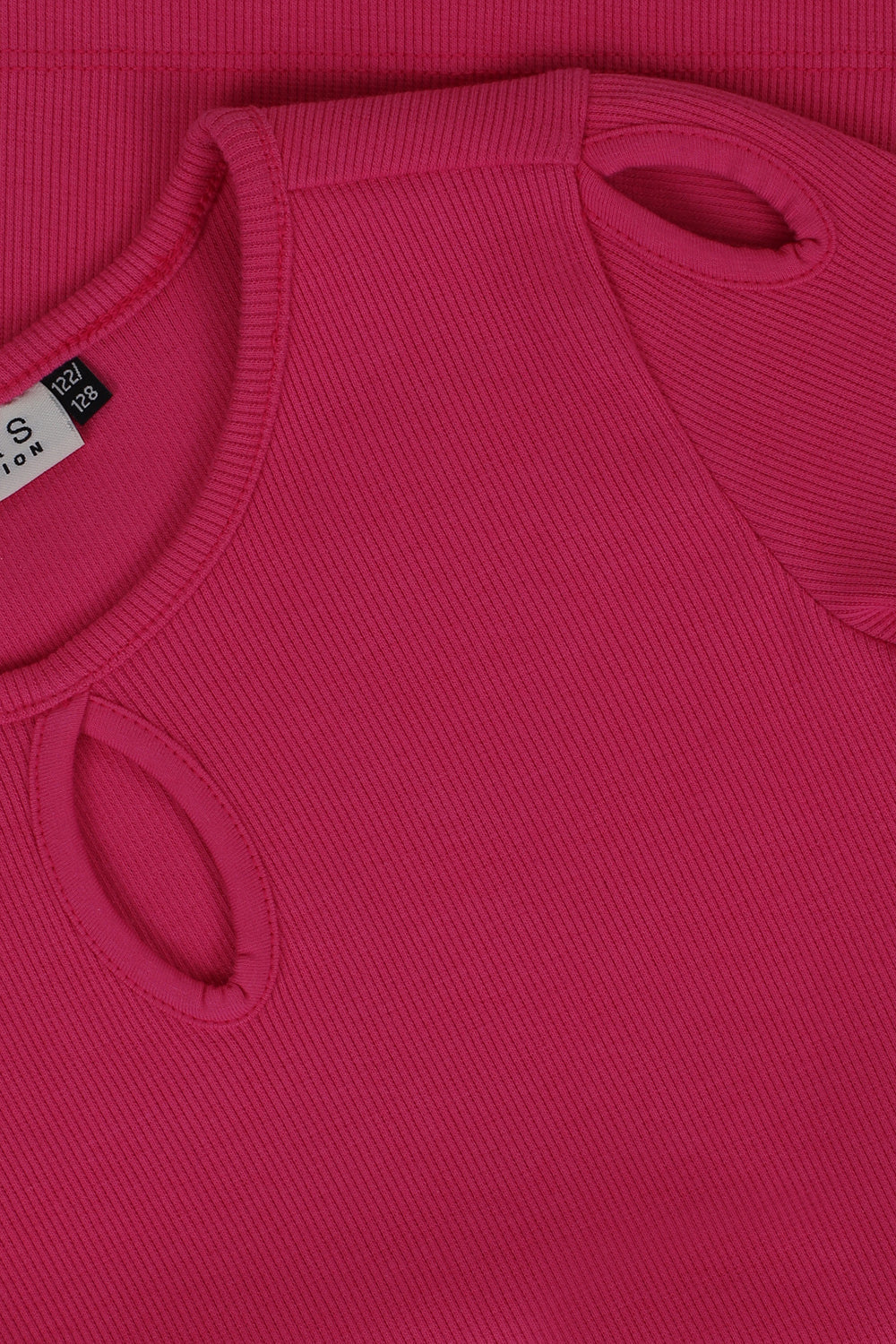 Meisjes Rib T-Shirt van LOOXS 10sixteen in de kleur fluo fuchsia in maat 176.