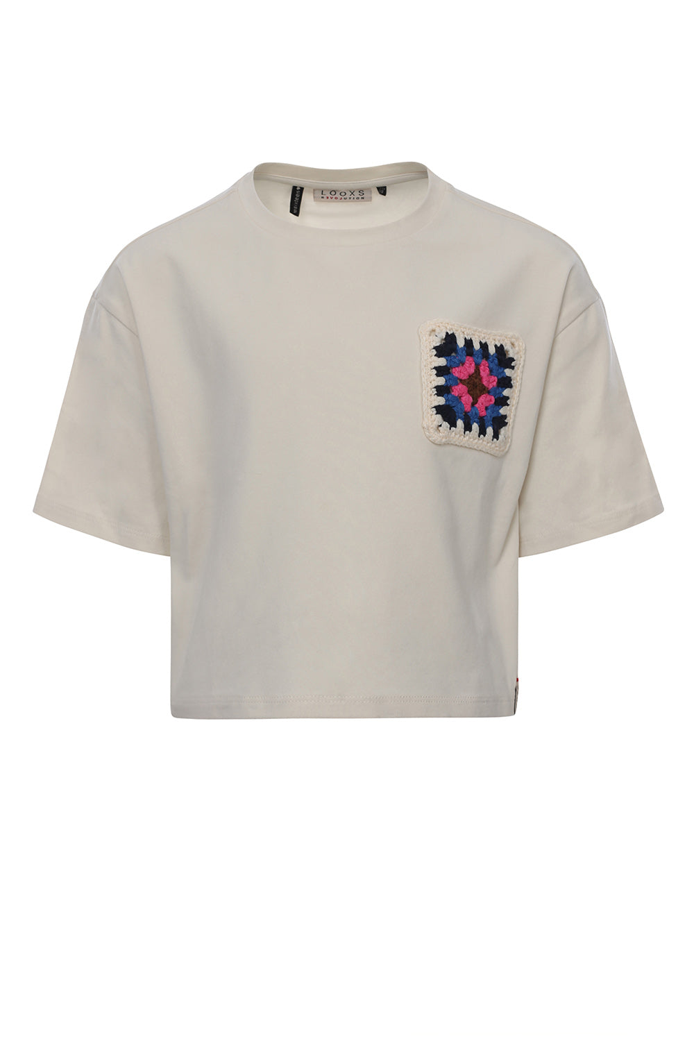 Meisjes Oversized Crop T-Shirt van LOOXS 10sixteen in de kleur Dove white in maat 176.