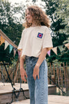 Meisjes Oversized Crop T-Shirt van LOOXS 10sixteen in de kleur Dove white in maat 176.