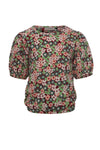 Meisjes Crincle Floral Top van LOOXS Little in de kleur Flowerbomb AO in maat 128.
