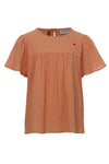 Meisjes Crinckle Top van LOOXS Little in de kleur Orange peach in maat 128.