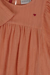 Meisjes Crinckle Top van LOOXS Little in de kleur Orange peach in maat 128.