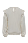Meisjes Crinckle Top With Embroidery van LOOXS Little in de kleur Warm white in maat 128.