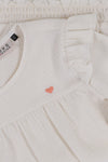 Meisjes Crinckle Top With Embroidery van LOOXS Little in de kleur Warm white in maat 128.