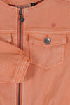 Meisjes Gm Dye Denim Jacket van LOOXS Little in de kleur Orange peach in maat 128.