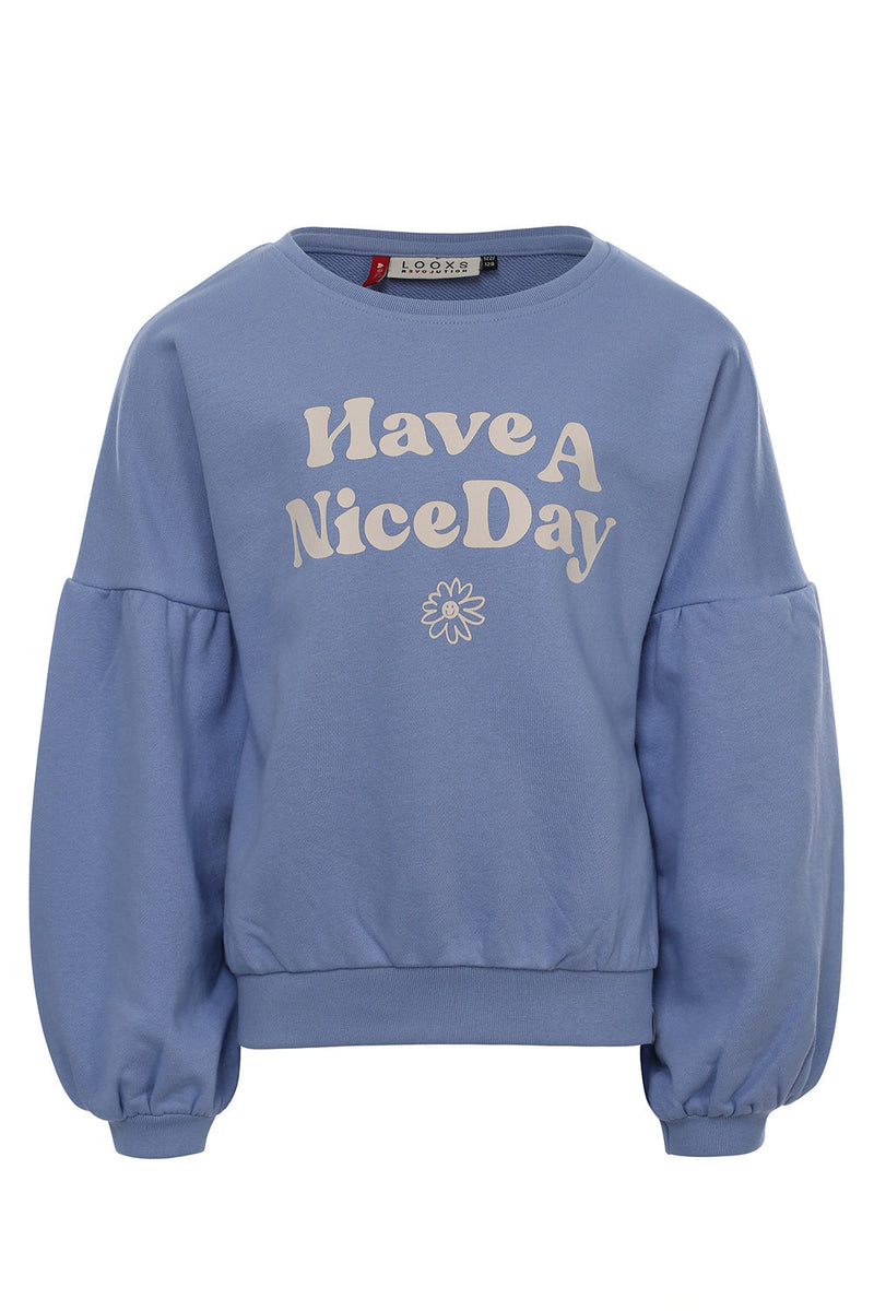 Meisjes Sweater van LOOXS Little in de kleur Blue ocean in maat 128.