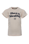 Meisjes Crinkle T-Shirt van LOOXS Little in de kleur Warm white in maat 128.