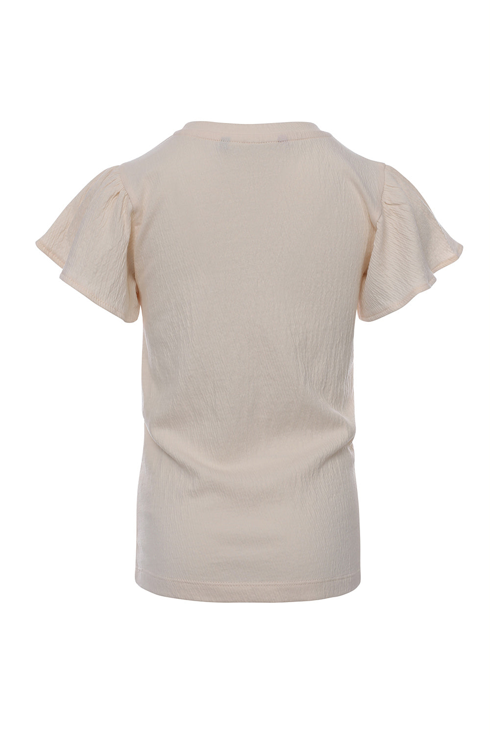 Meisjes Crinkle T-Shirt van LOOXS Little in de kleur Warm white in maat 128.