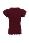Meisjes Rib T-Shirt van LOOXS Little in de kleur Merlot in maat 128.