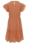Meisjes Crinckle Dress van LOOXS Little in de kleur Orange peach in maat 128.
