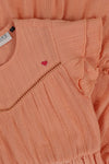 Meisjes Crinckle Dress van LOOXS Little in de kleur Orange peach in maat 128.