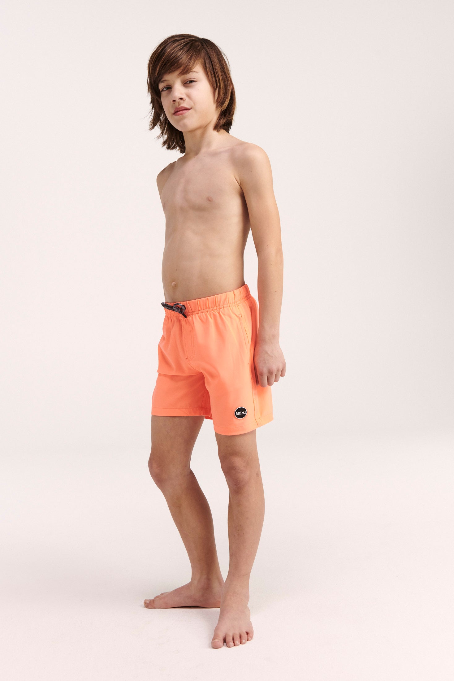 Shiwi boys swim short recycled mike solid micro peach