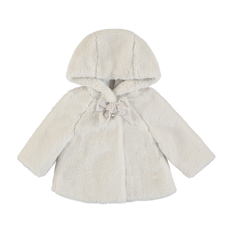 meisjes Fur Coat van Mayoral in de kleur Beige in maat 86.