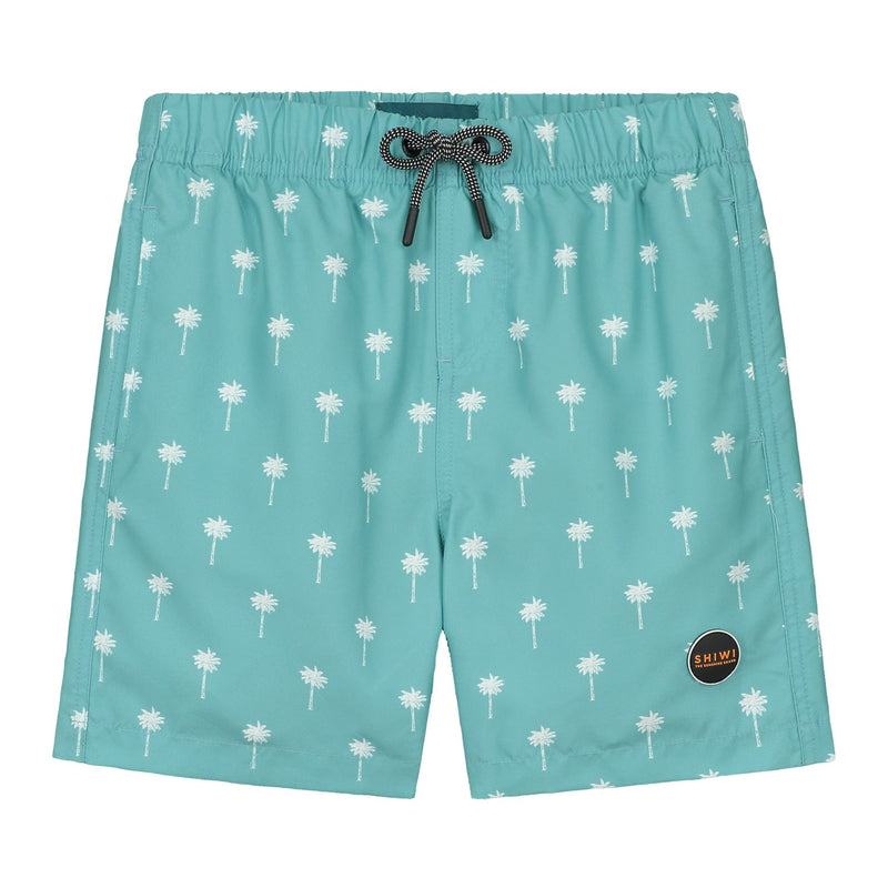 Jongens Swimshort scratched shiwi palm van Shiwi in de kleur cameo blue in maat 170-176.