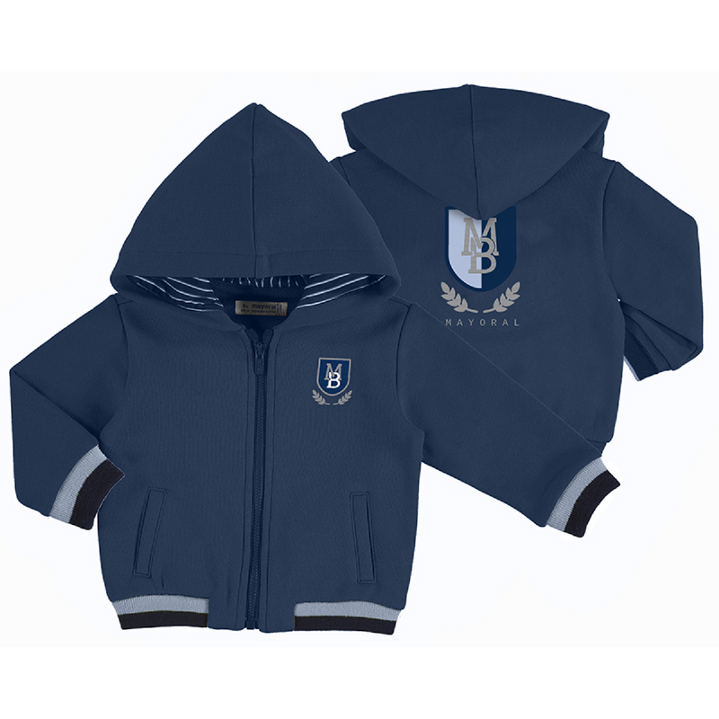 jongens Applique Hoodie van Mayoral in de kleur Blauw in maat 86.