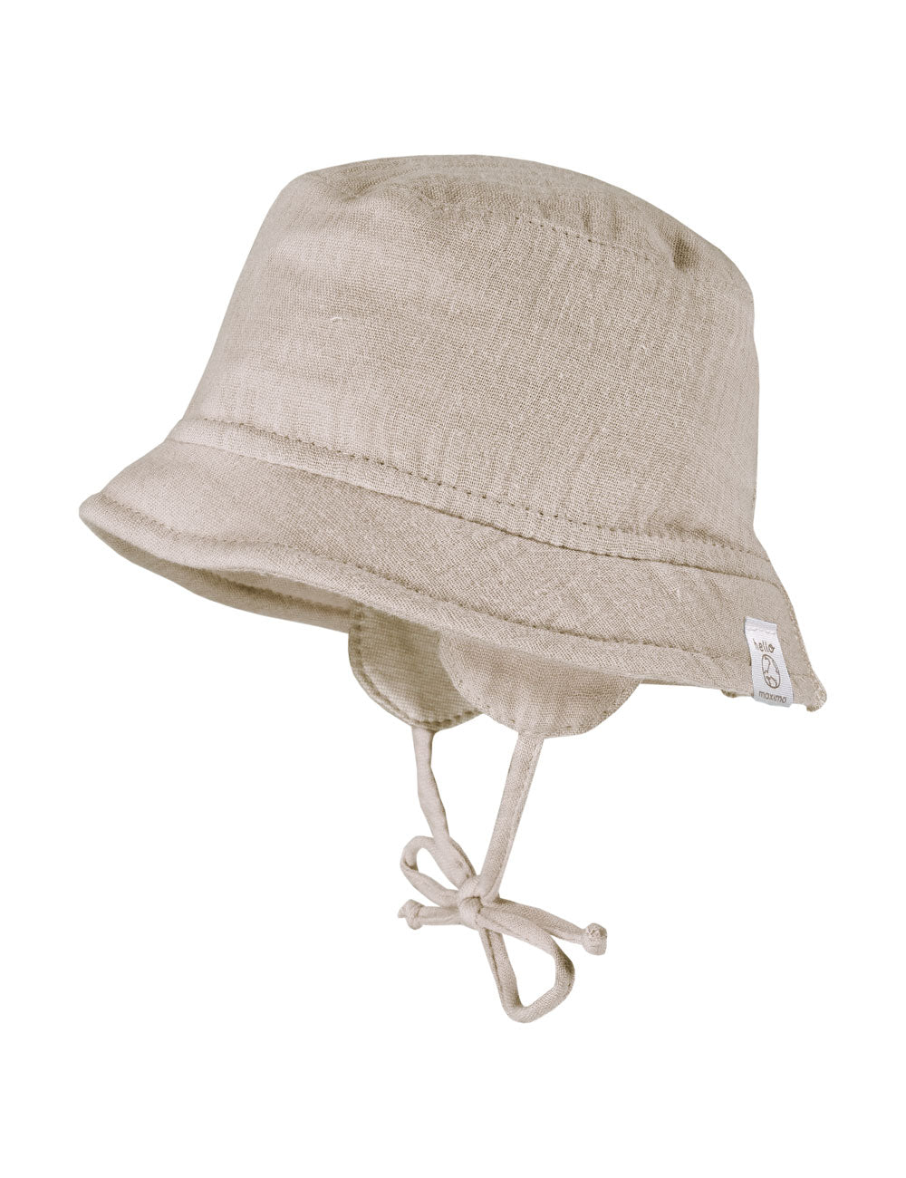 Maximo GOTS BABY bucket hat met flapjes beige