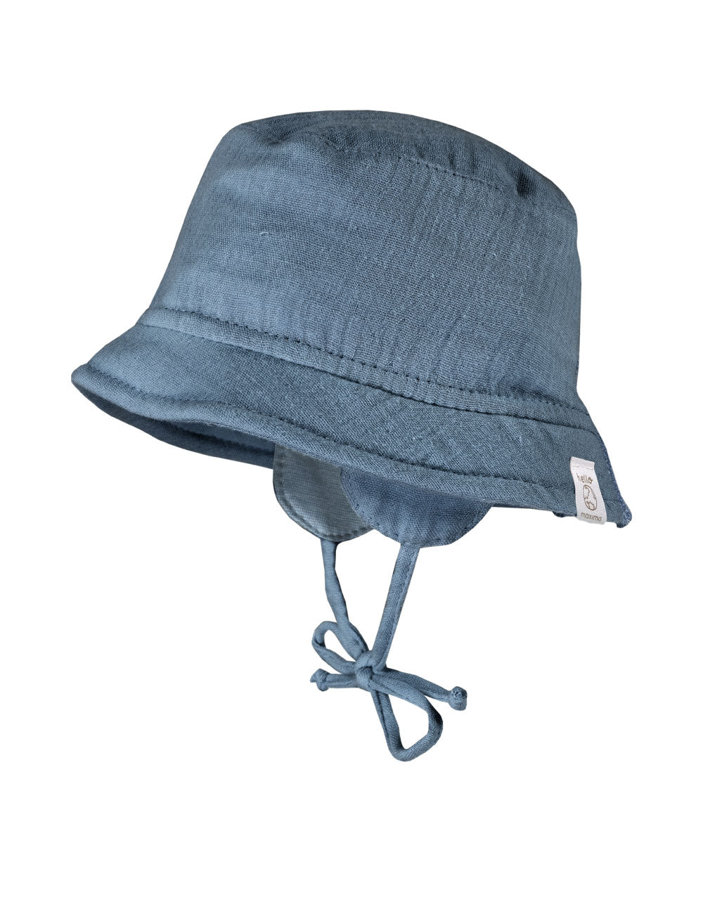 Maximo GOTS BABY bucket hat met flapjes jeans